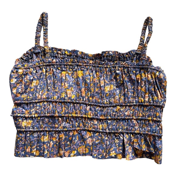 J. Crew Purple and Orange Floral Smocked Tank Top - Picture 5 of 5